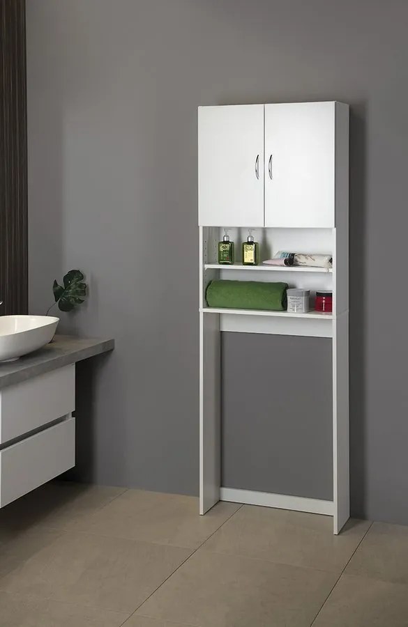 Aqualine Aqualine, SIMPLEX ECO skrinka za práčku 63x25x190cm, biela, SIME715