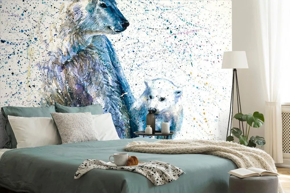 Tapeta maľba polárnych medveďov