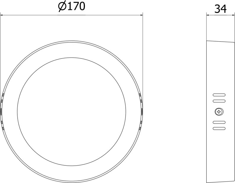 Mexen LDSR, LED stropné svietidlo, priemer 17 cm, 12W, studená - 6500K, 960 lm, čierna - L212-017-1265-70