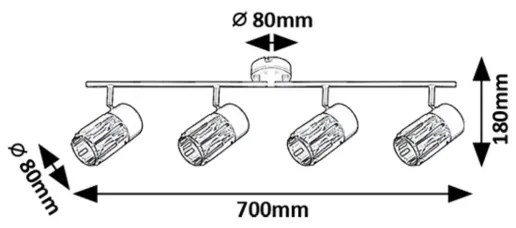 Rabalux 73062 - Bodové svietidlo VENARO 4xE14/15W/230V