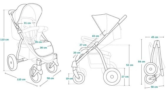 Lionelo - Športový kočík ANNET PLUS Concrete