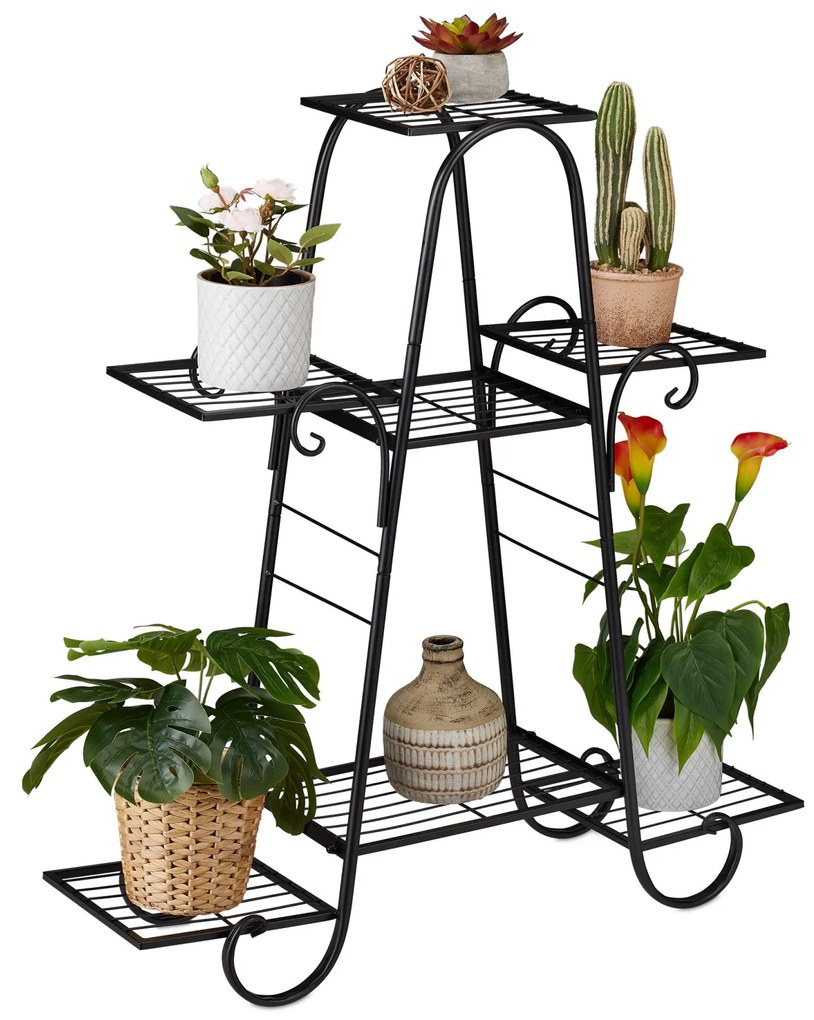 Kovový stojan na kvety RD8828 čierna