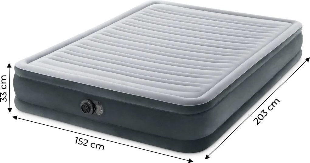 Nafukovací matrac s automatickou pumpou DELUXE III sivá