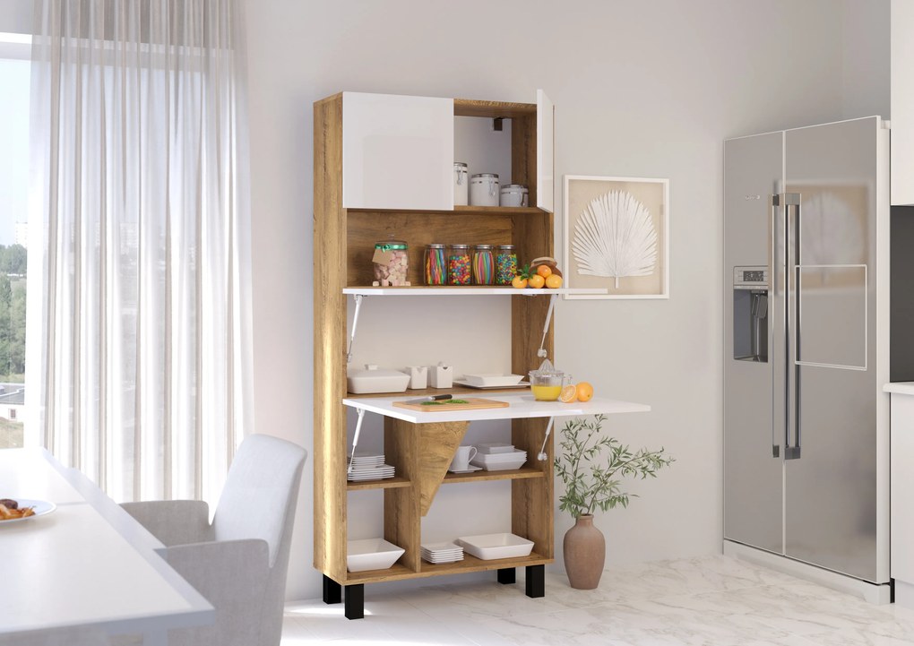 PC stolík Home (biela lesklá + dub burgundský). Akcia -22%. Vlastná spoľahlivá doprava až k Vám domov. 1124936