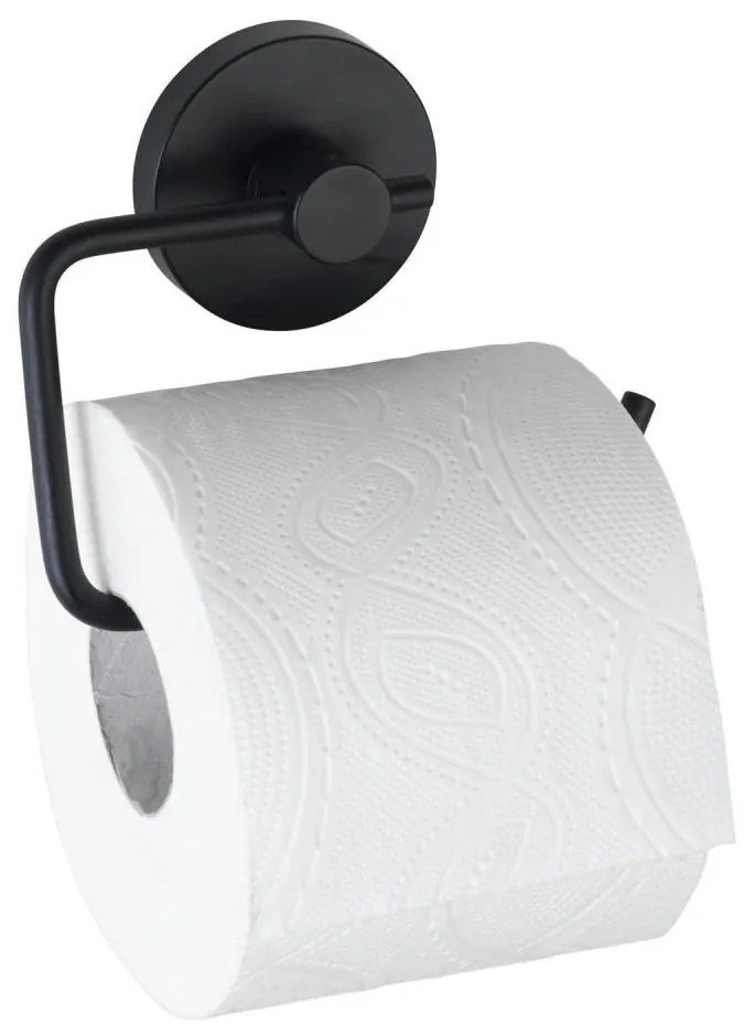WENKO 24738100 - Držiak toaletného papiera VACUUM-LOC, okrúhly, 13,5 x 10,5 cm, čierny 24738100