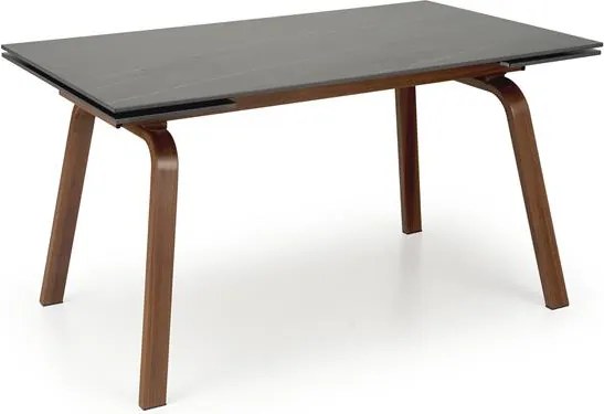 Rozkladací jedálenský stôl 140-200 cm Leta (mramor čierny + orech) (pre 6 8 osôb). Vlastná spoľahlivá doprava až k Vám domov. 1049564