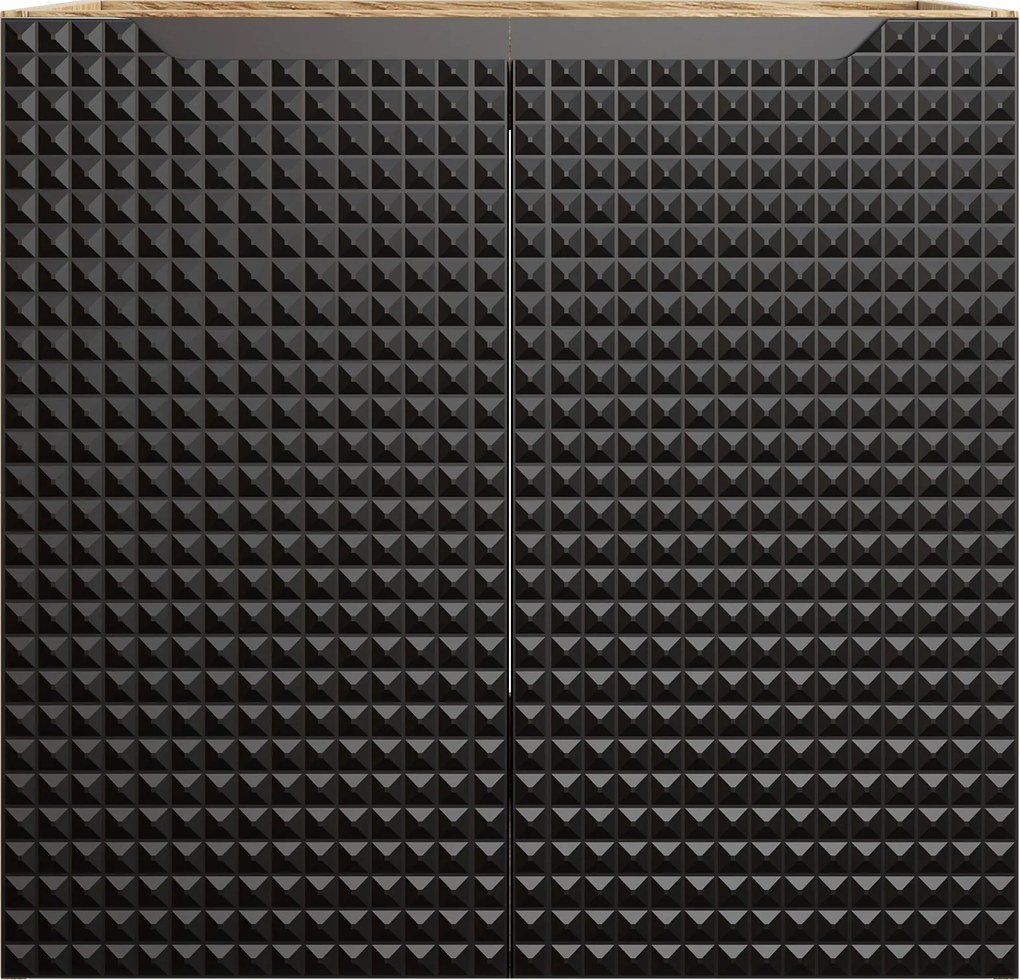 Comad Kúpeľňová skrinka pod umývadlo Luxor Black 60 čierna/dub olejovaný
