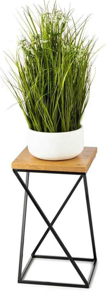 STOJAN NA KVETINÁČ LOFT7 40X24X24 CM ČIERNA/HNEDÁ