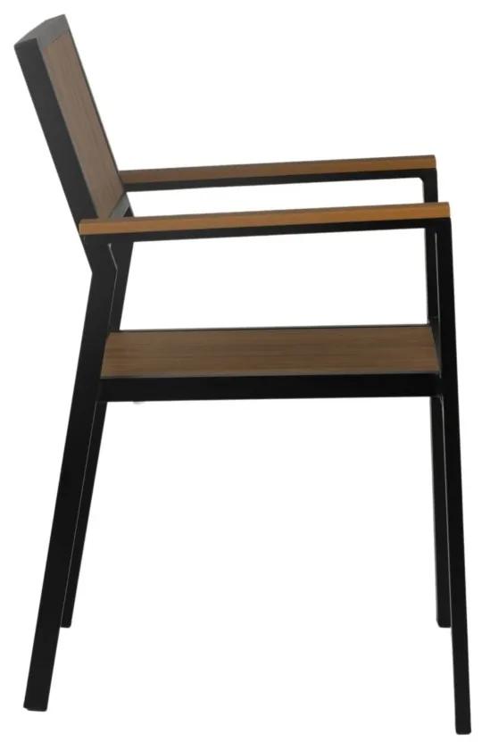 DECK záhradná stolička s podrúčkami brown
