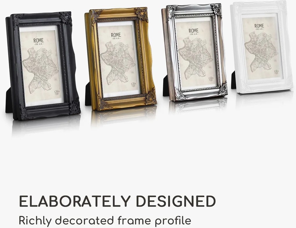 Casa Chic Regent, obrazový rám, obdĺžnikový, A4 fotky, pasparta, sklo, rokoko