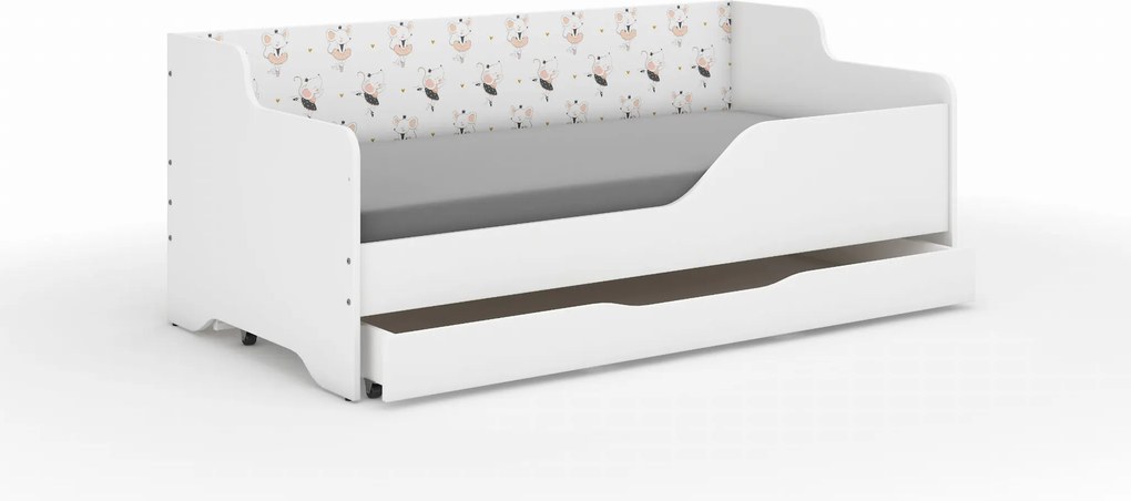 Wooden Toys Detská posteľ LILU 160x80 MYSZKA SAFARI – operadlo