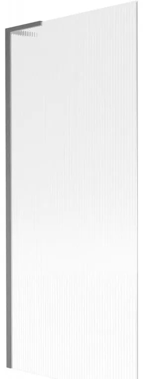 Mexen Next L, 1-krídlová vaňová zástena 80 x 150 cm, 6mm sklo s rebrovým vzorom, grafitový profil, 895-080-000-03-09-66