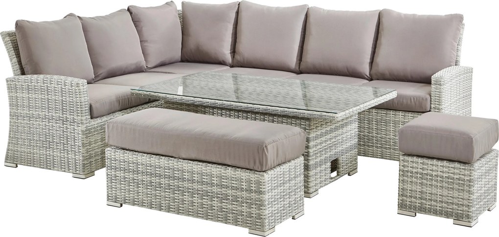 XXXLutz JEDÁLENSKÁ TERASOVÁ SÚPRAVA kov, plast, sklo, textil Ambia Garden - Online Only záhrada - 002526003501