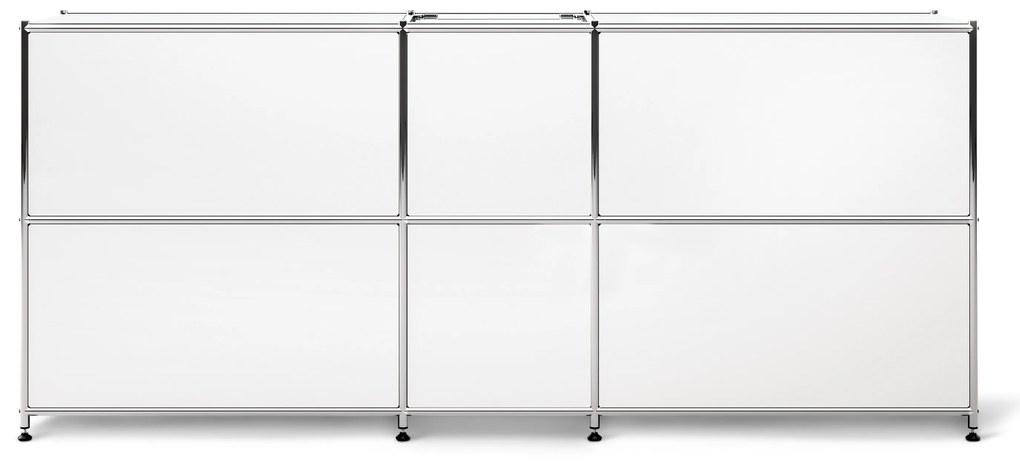 Kovová odkladacia skrinka »CN3« so 4 výklopnými priehradkami, biela