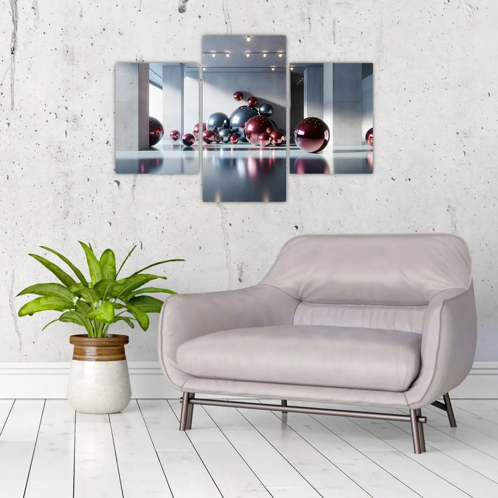 Obraz - 3D priestor s guľami II. (90x60 cm)