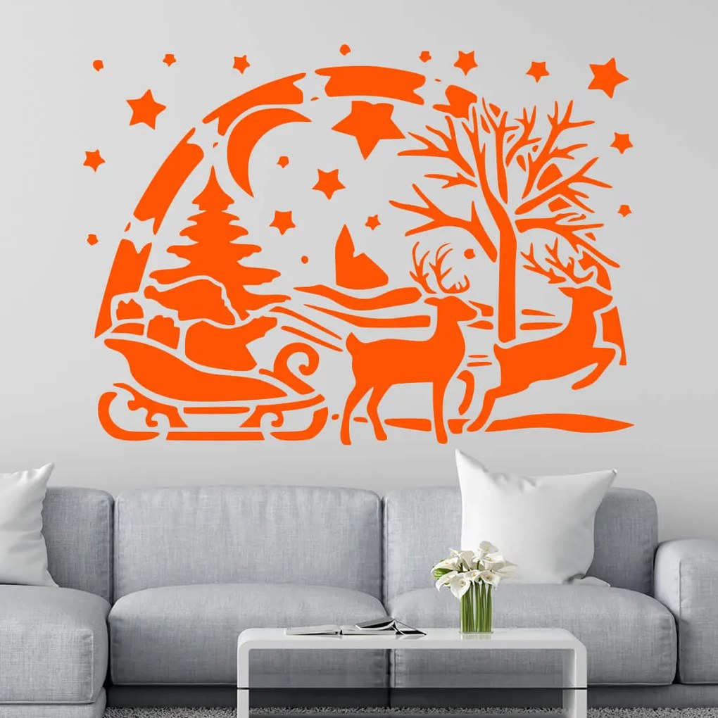 Veselá Stena Samolepka Santa Claus Farba: bílá, Veľkosť: 100 x 72 cm
