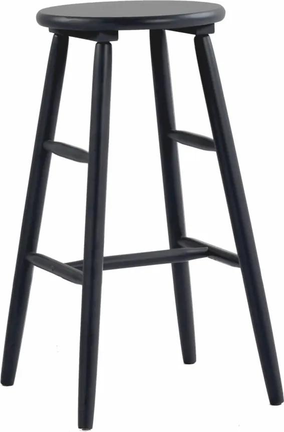 Čierna drevená barová stolička Folke Python, ⌀ 36 cm