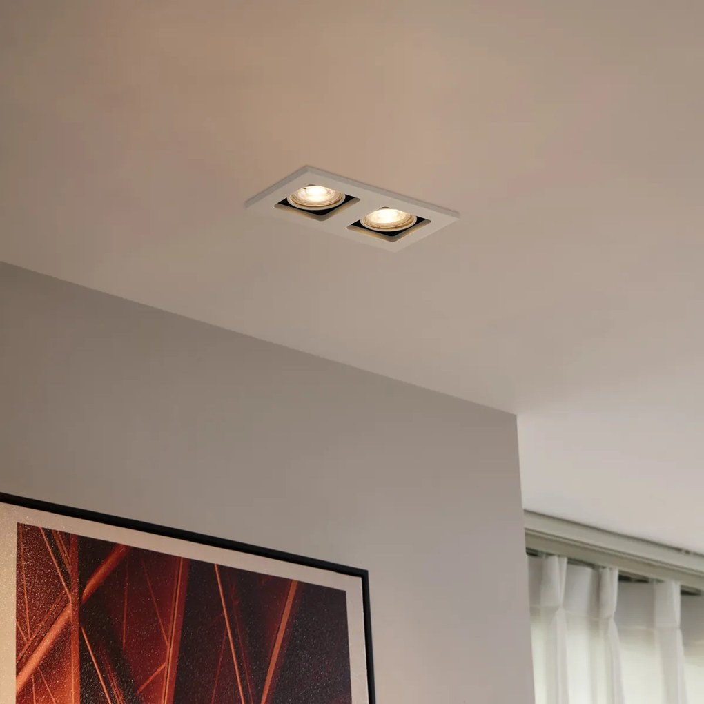 Moderné zabudované bodové svetlo béžové GU10 50 mm otočné a sklopné 2-svetlo - Qure