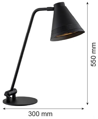 Argon 8002 - Stolná lampa AVALONE 1xE27/15W/230V čierna