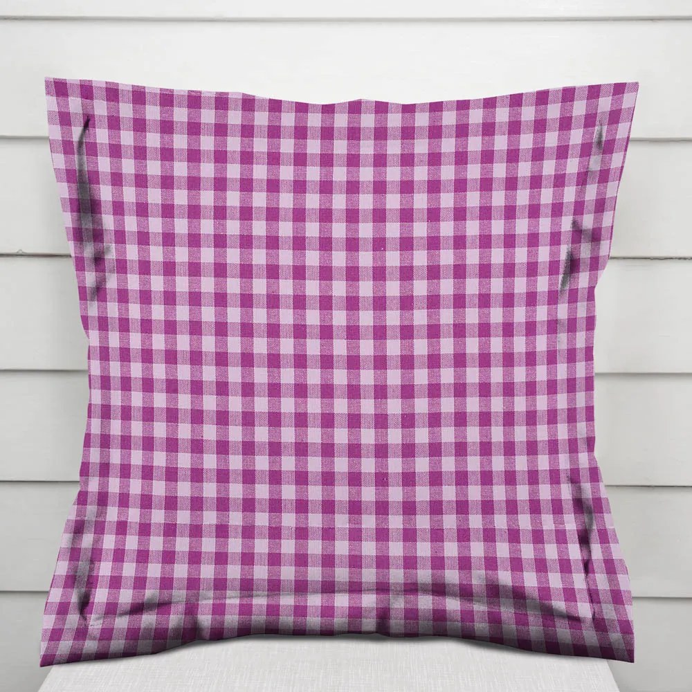 Biante Bavlnená obliečka na vankúš s lemom Olivia OL-020 Fialová kocka malá 30 x 50 cm