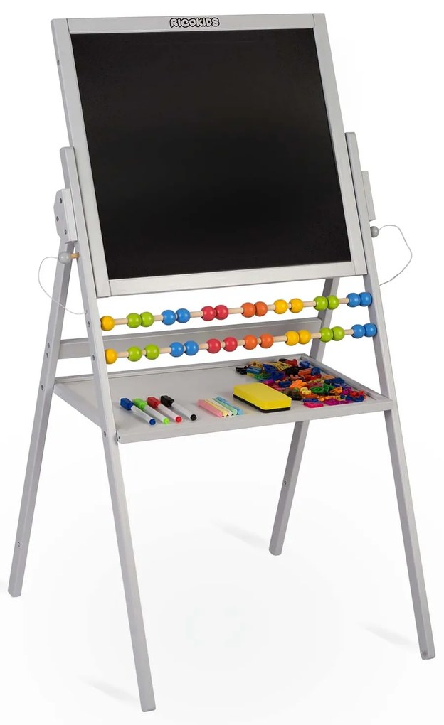 Magnetická otočná tabuľa Ricokids - sivá