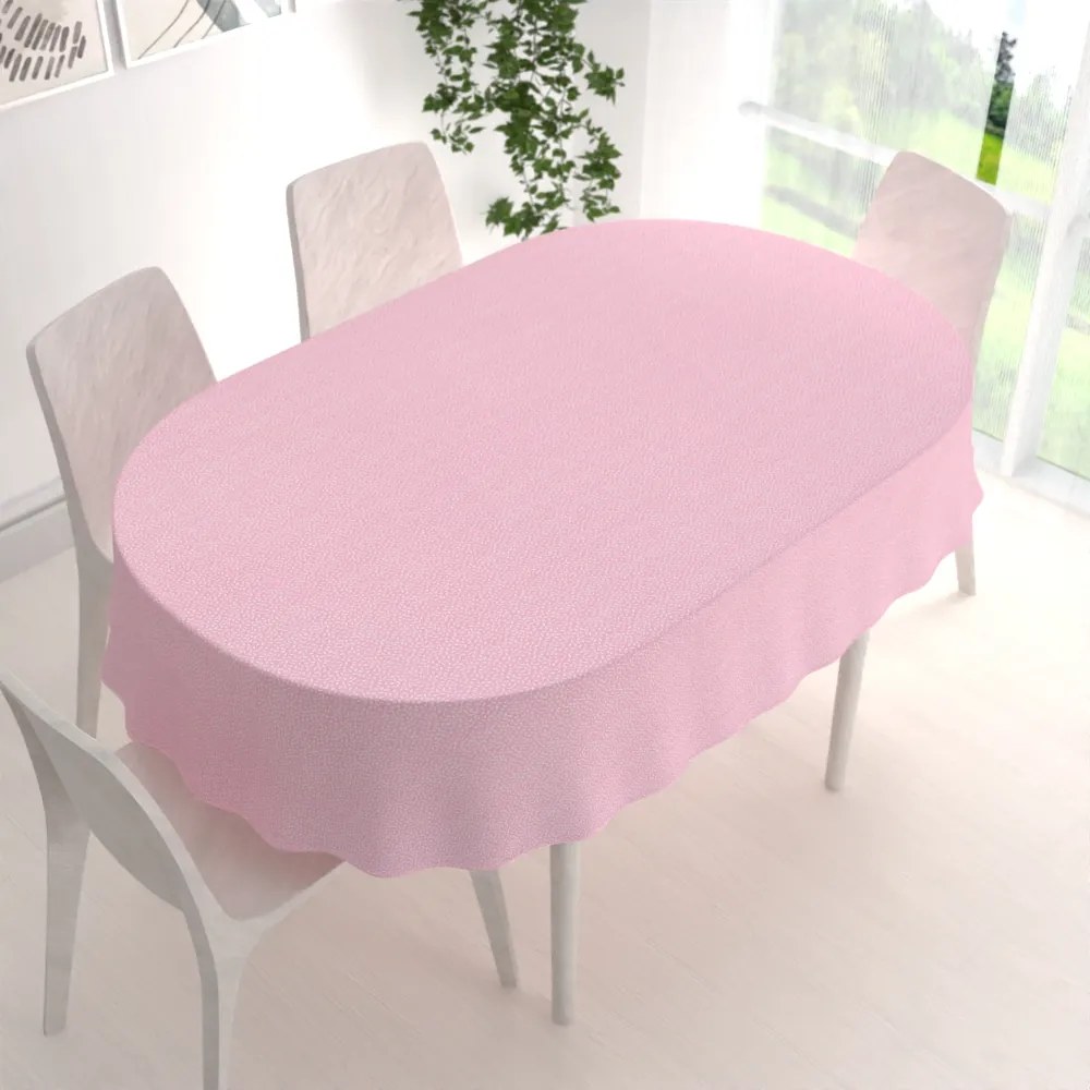 Biante Bavlnený oválny obrus Sandra SA-256 Ryža na ružovom 130x180 cm
