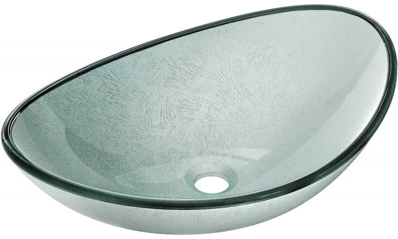 Mexen Sonia, sklenené umývadlo na dosku 54 x 37 x 17 cm, strieborná, 24145411