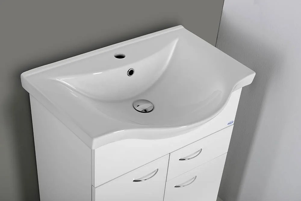 Aqualine Aqualine, KERAMIA FRESH umývadlová skrinka, 1 zásuvka, 60,6x74x33,7cm, biela, 50064A