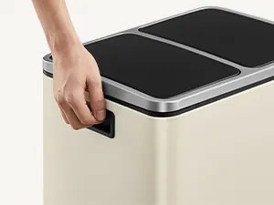 Odpadkový kôš Flace 2x15 l béžový/čierny