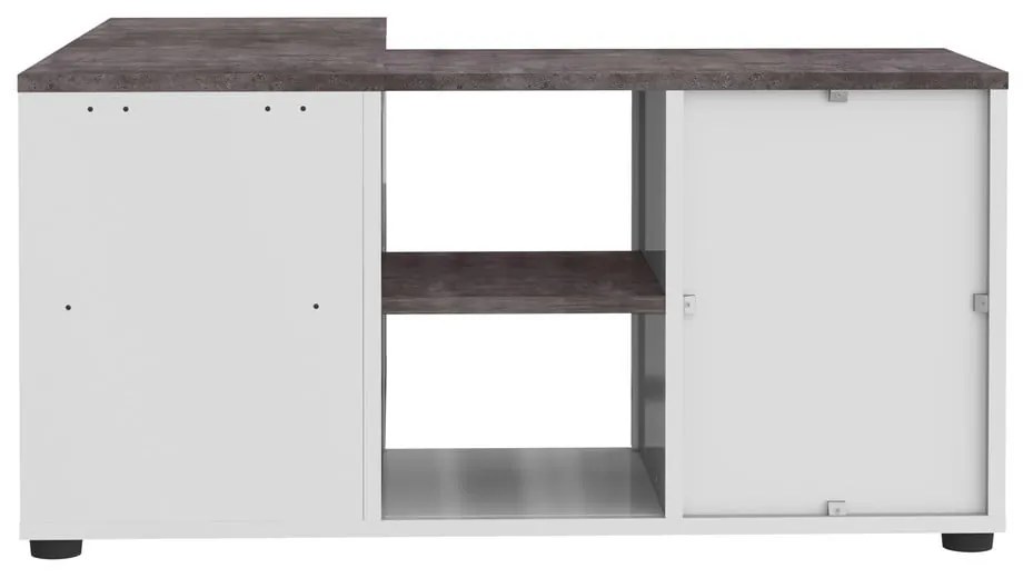 Sivo-biely TV stolík v dekore betónu 90x45 cm Angle – TemaHome