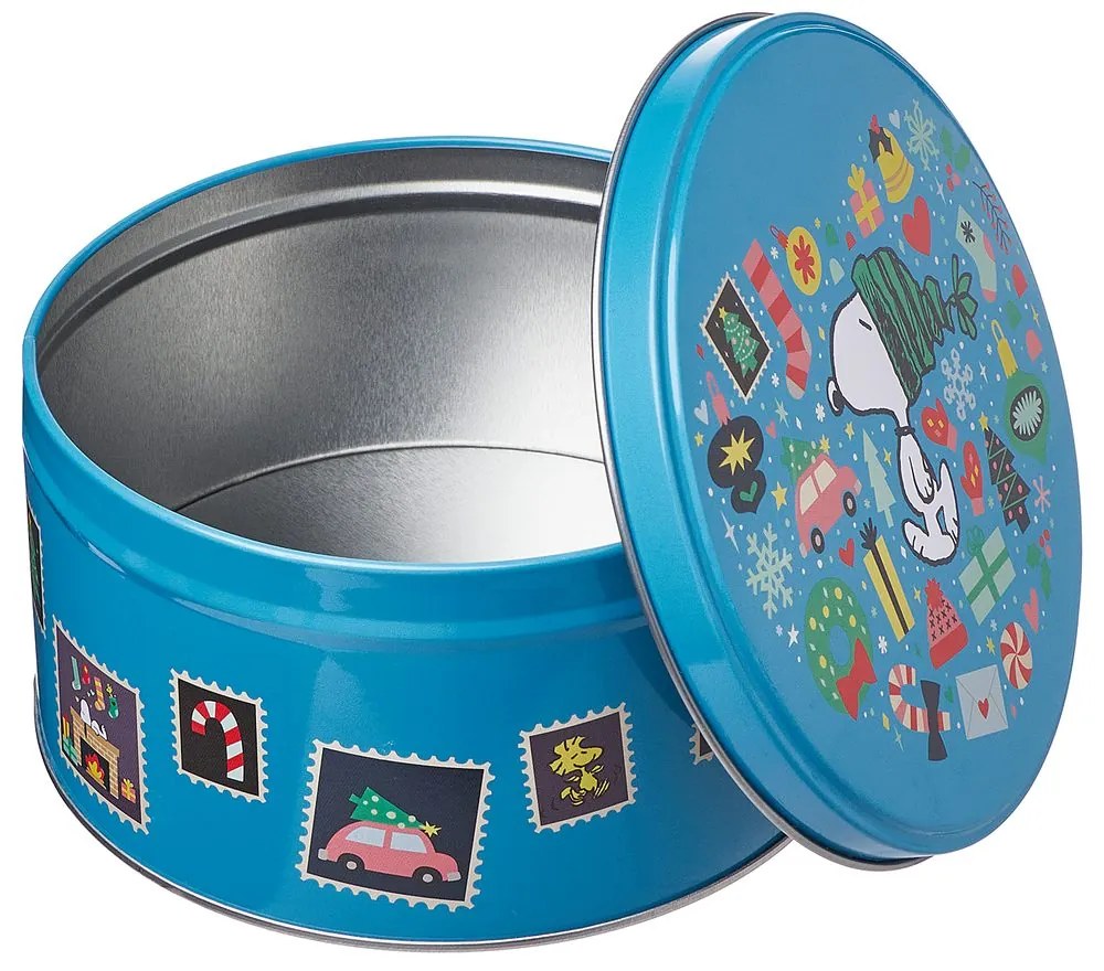 PEANUTS Dóza okrúhla Snoopyho Vianoce 13,5 cm