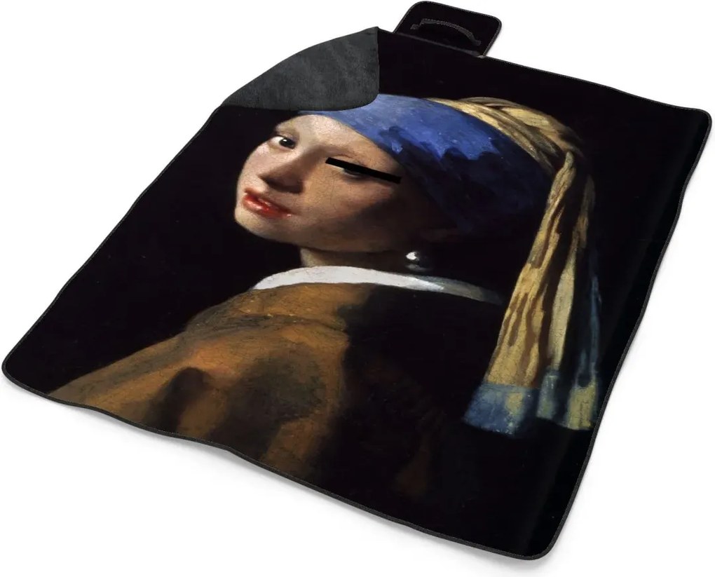 Sablio Plážová deka Dievča s perlou - Johannes Vermeer: 200x140 cm