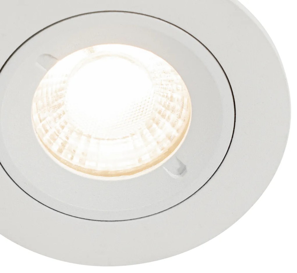 Inteligentné zapustené bodové svietidlo biele okrúhle IP44 vrátane Wifi GU10 50mm - Xena