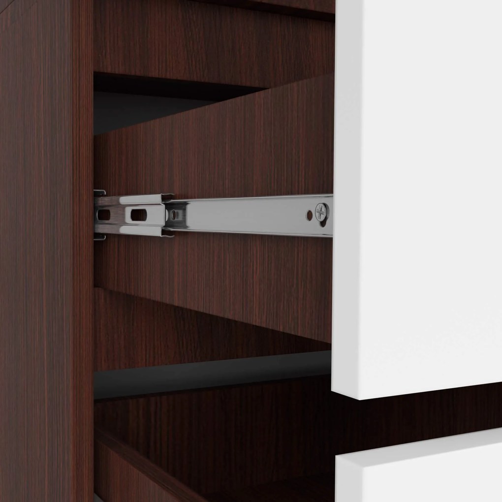Šatníková skriňa s nadstavcom Star 90 cm wenge/biela
