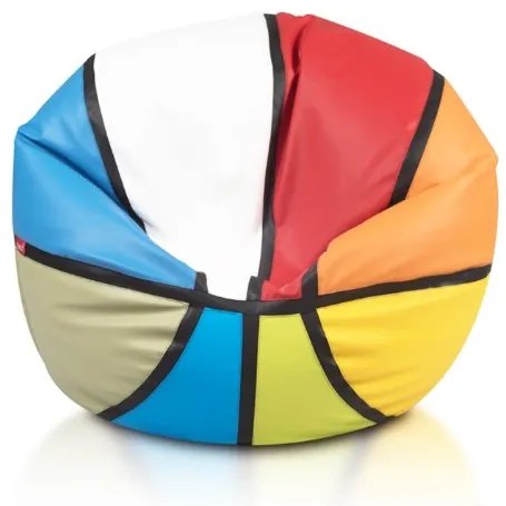 Sedací vak basketbalová farebná lopta ekokoža TiaHome