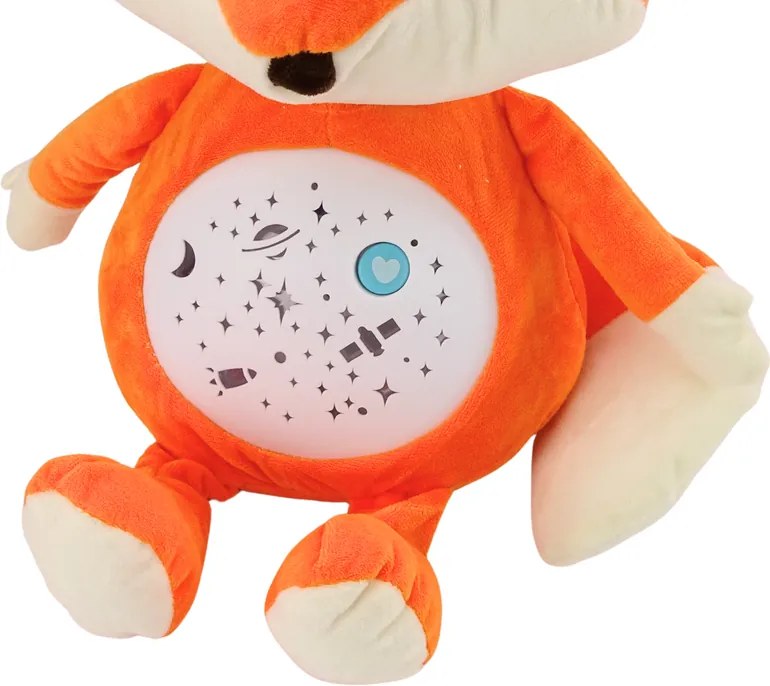 LEAN Toys Plyšový medvedík Spiace svetlá Zvuky Nočný a denný režim Fox