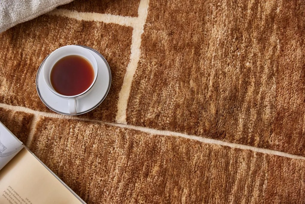 Diamond Carpets India, Ručne viazaný kusový koberec Filippo DESP P113 Brown Mix, 160x230, hnedá, obývacia izba