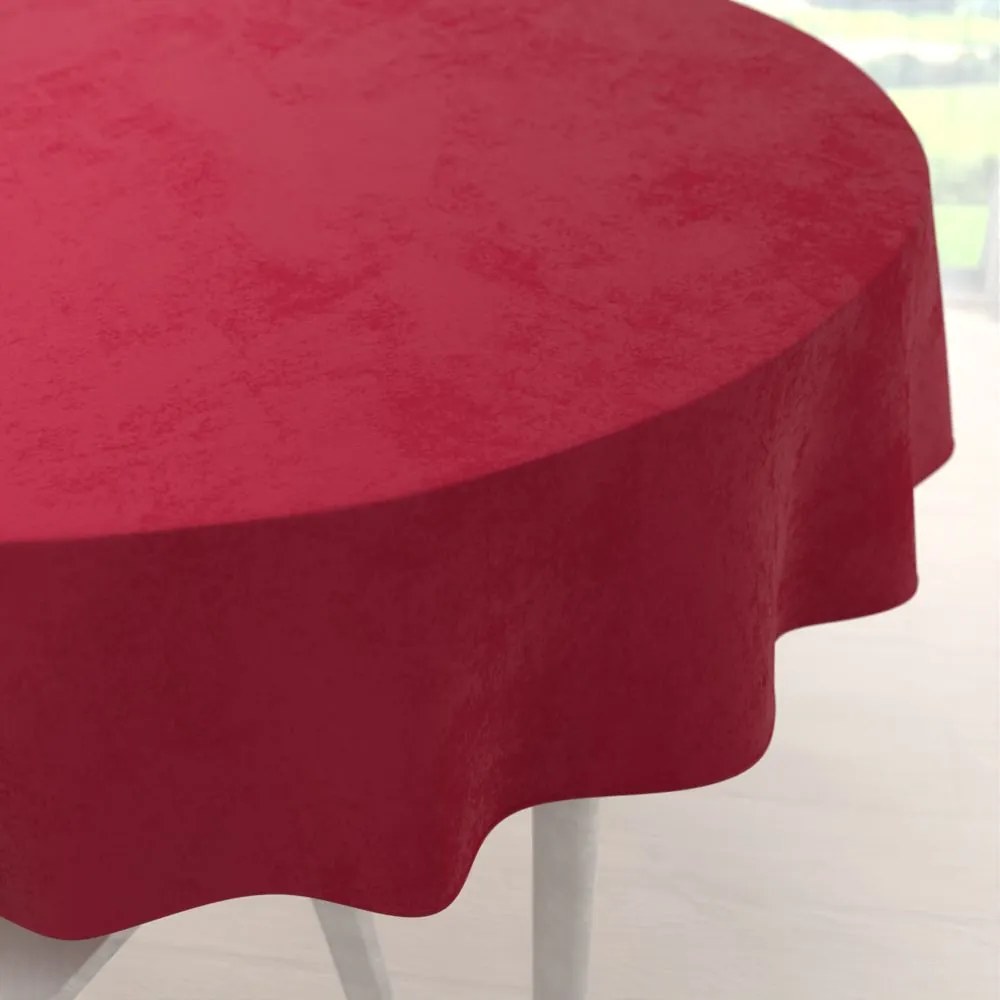 Biante Zamatový okrúhly obrus Velvet Premium SVP-007 Malinovo červený Ø 110 cm