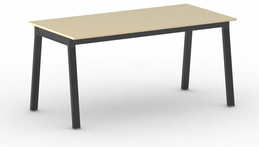 Rokovací kancelársky stôl PRIMO BASIC, 160x80 cm, čierna podnož, breza