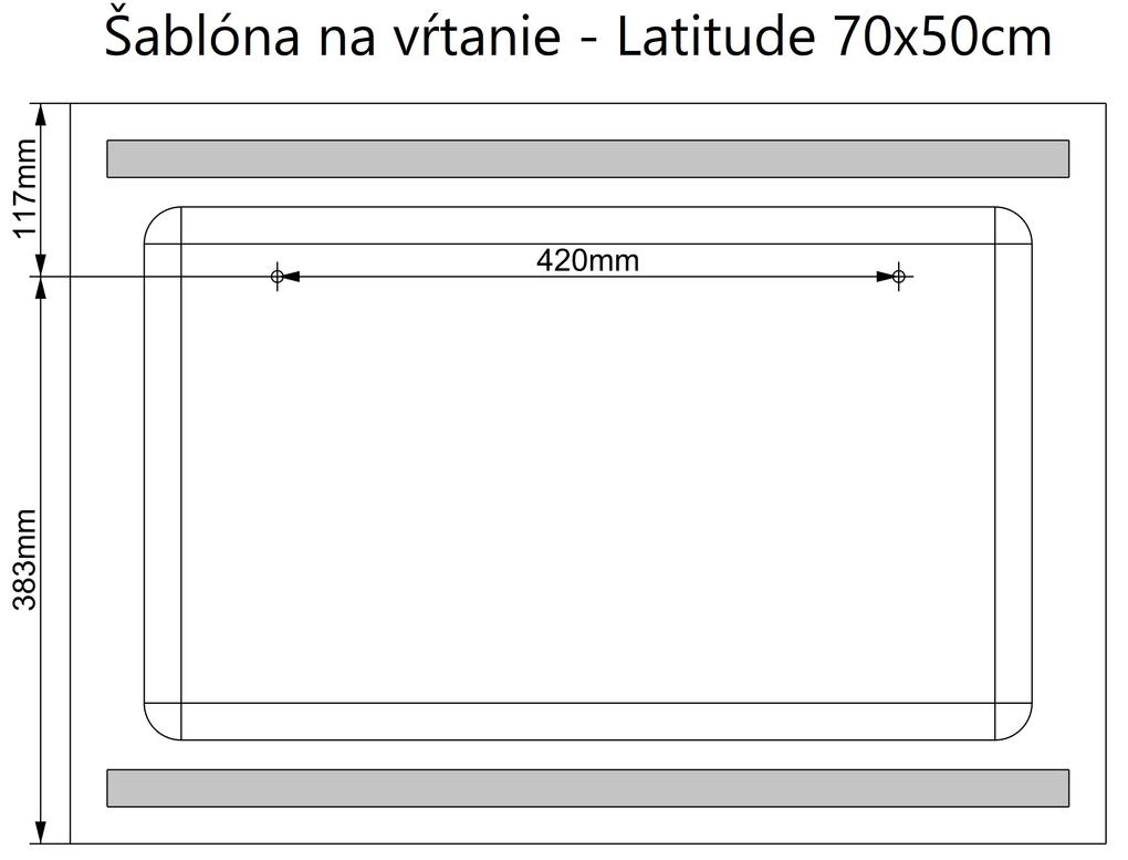 LED zrkadlo Latitudine 70x50cm neutrálna biela - wifi aplikácia