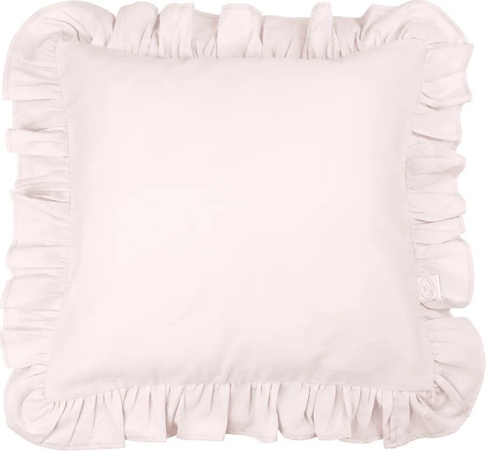 Vankúš s volánom púdrovo ružová 40x40cm