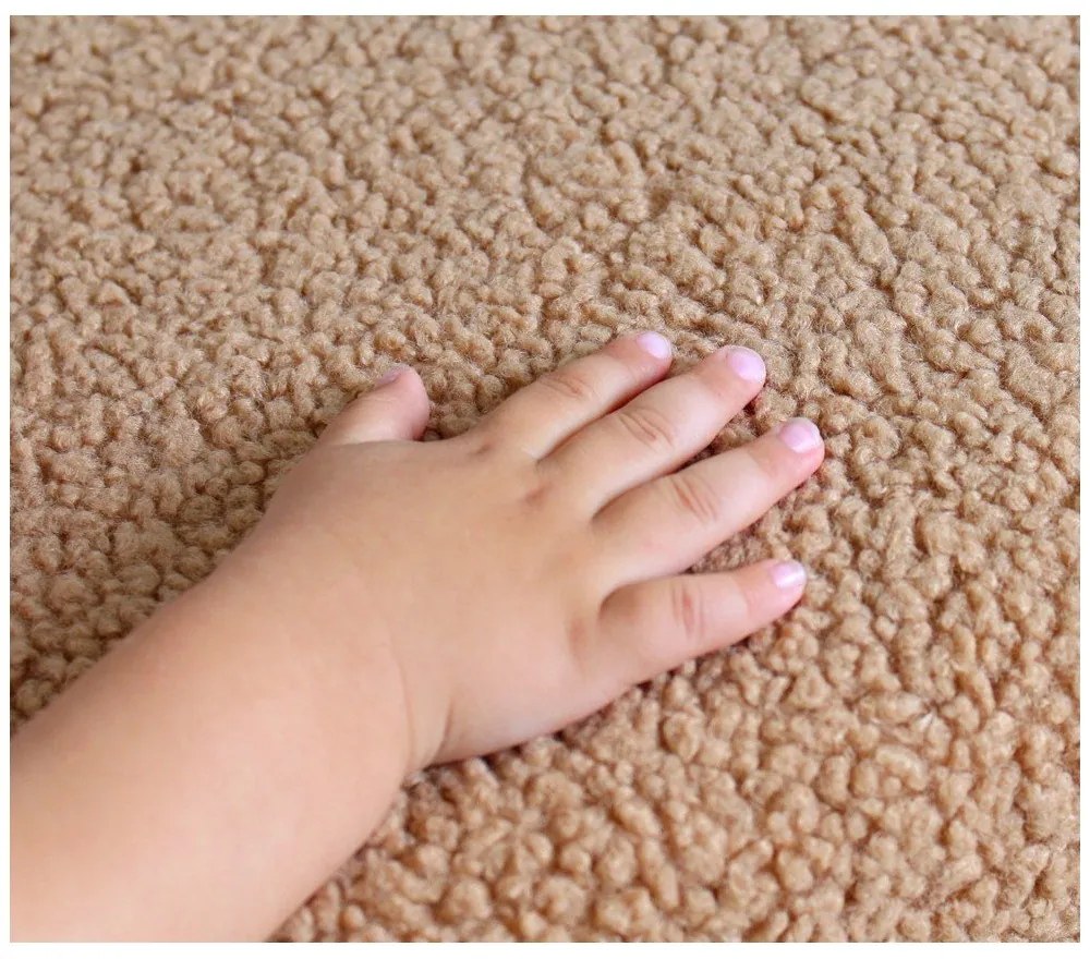 Hnedý detský puf z textílie bouclé Moouv – Artie