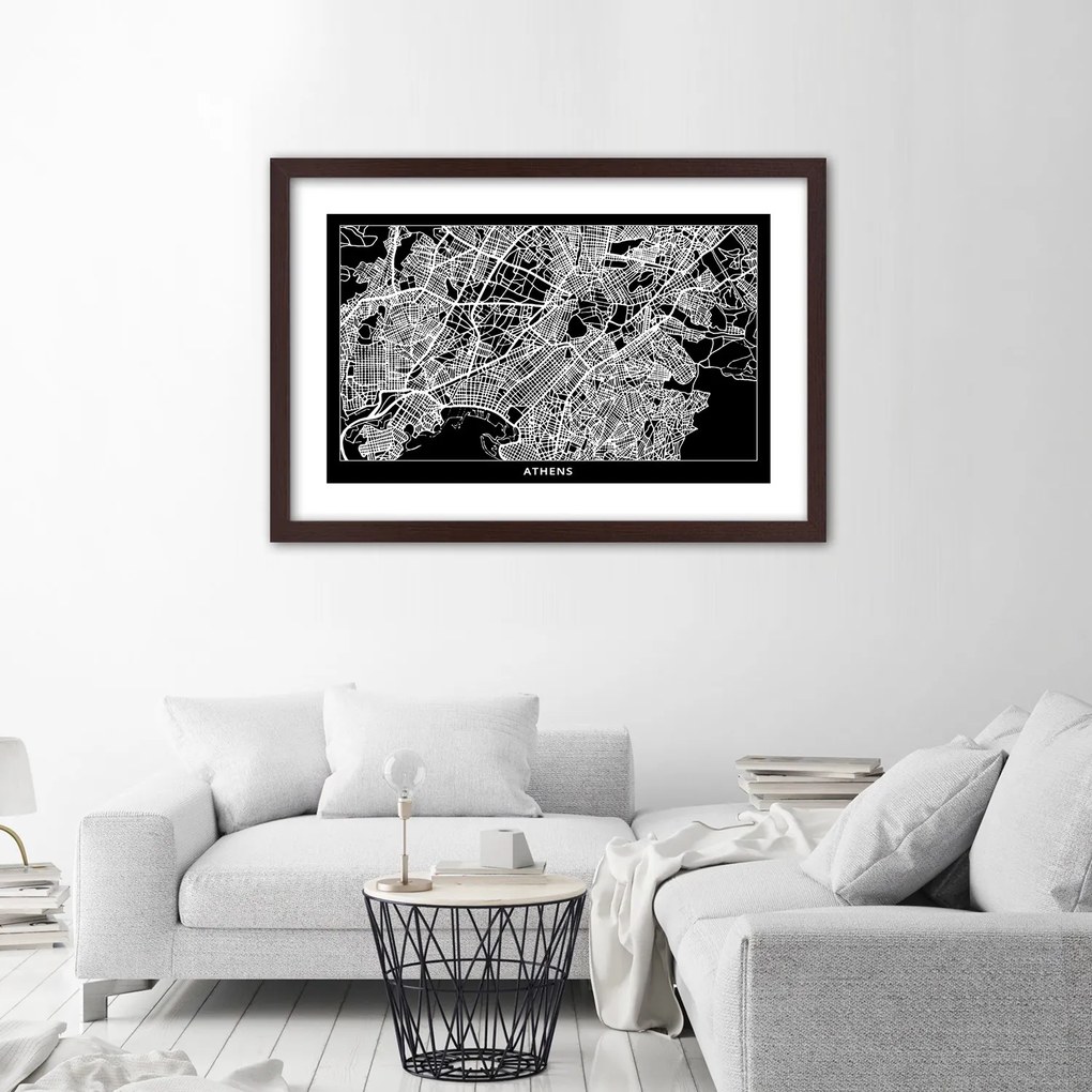 Gario Plagát Plán mesta Atény Farba rámu: Bez rámu, Rozmery: 60 x 40 cm