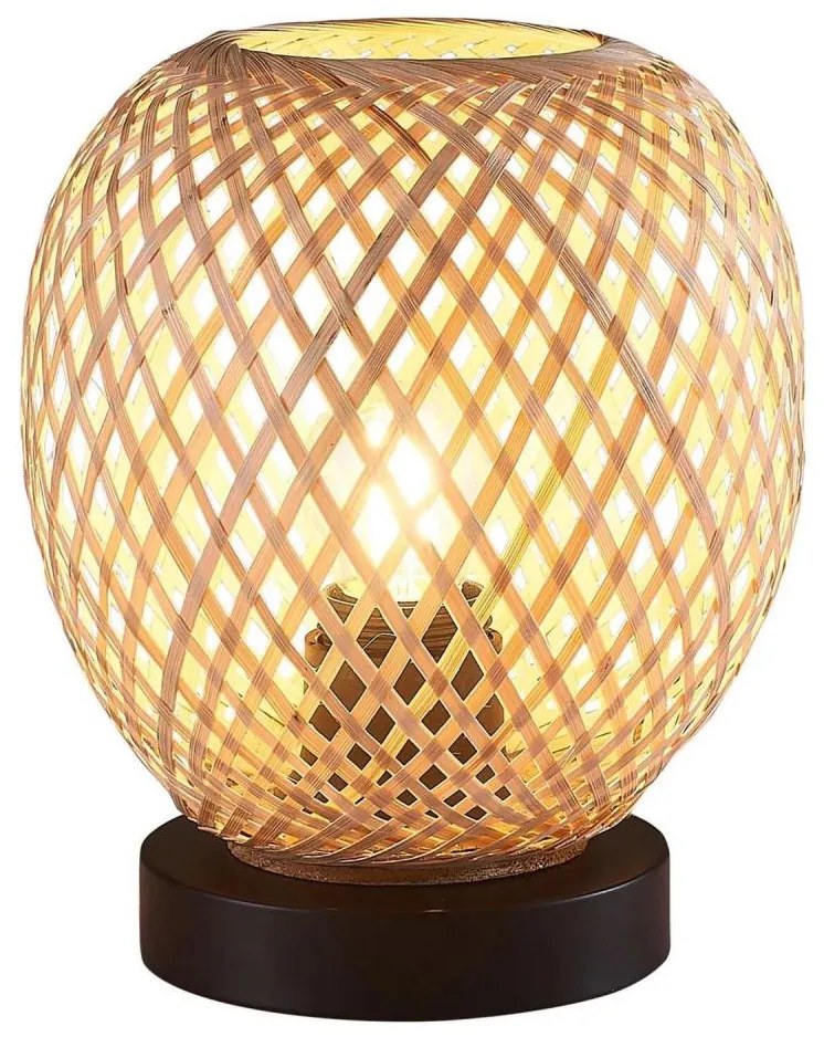 Stolná lampa ZANZIBAR 1xE27/20W/230V pr. 18 cm bambus