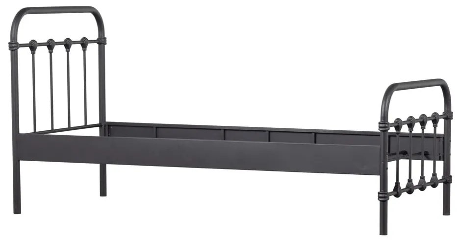 Čierna jednolôžková posteľ s roštom 90x200 cm Moos – WOOOD