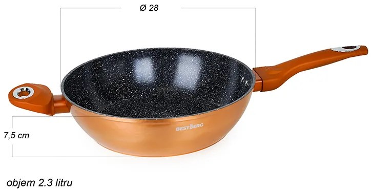 15-dielna sada riadu s mramorovým povrchom BestBerg BBN-1015G / zlatá