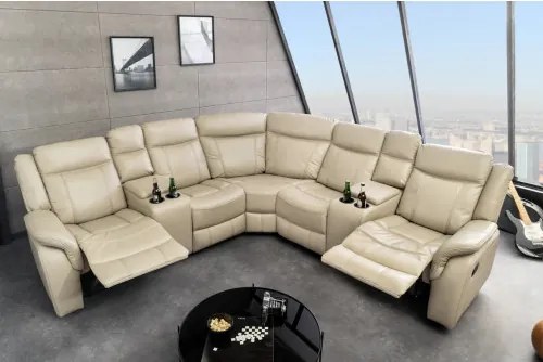 Rohová sedacia súprava Relax 47589 Hollywood - Béžová - Komfort-nábytok