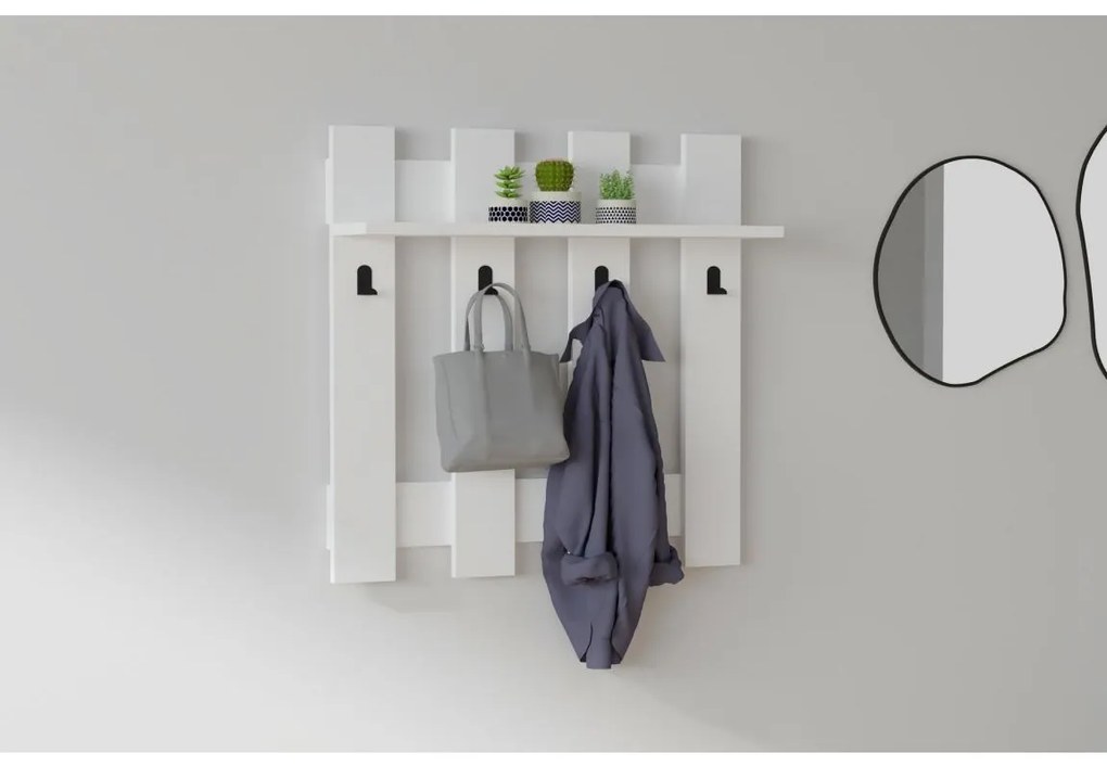 Nástenný vešiak CARINA 70x70 cm biela