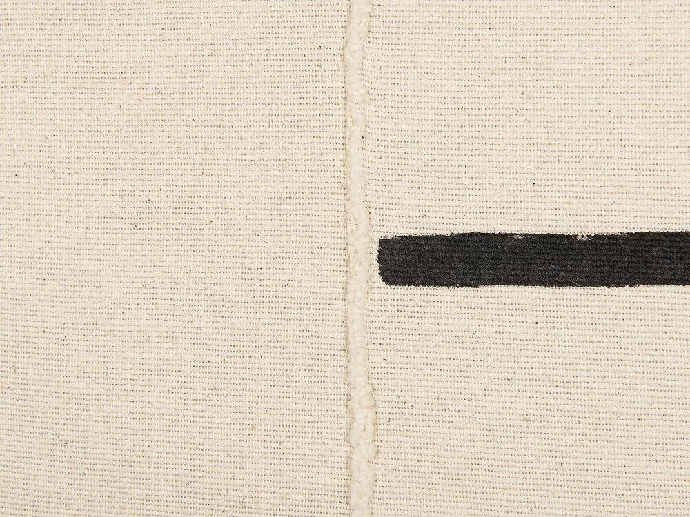 Bavlnený vankúš pruhovaný 45 x 45 cm béžová a čierna ABIES Beliani