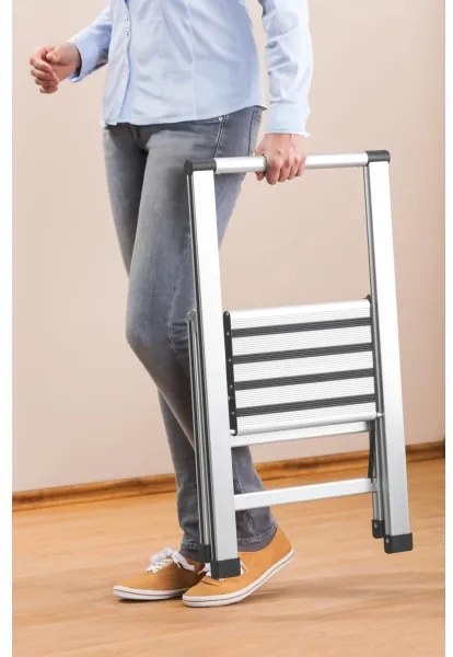 WENKO 601011100 - Stupienkový rebrík ALU-DESIGN 44x101 cm strieborná/čierna